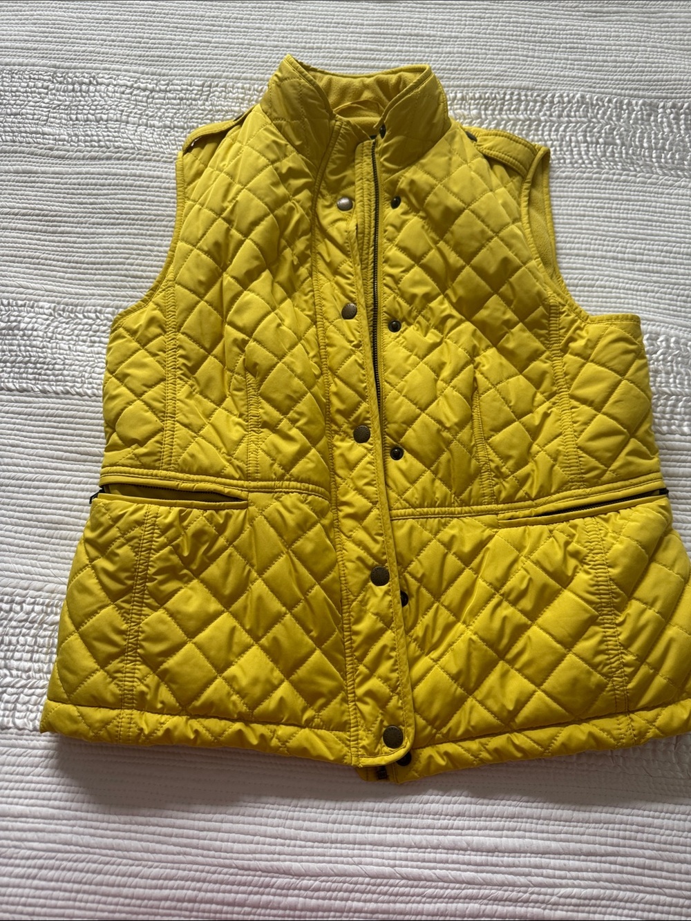 Talbots Bright Yellow Quilted Puffer Vest